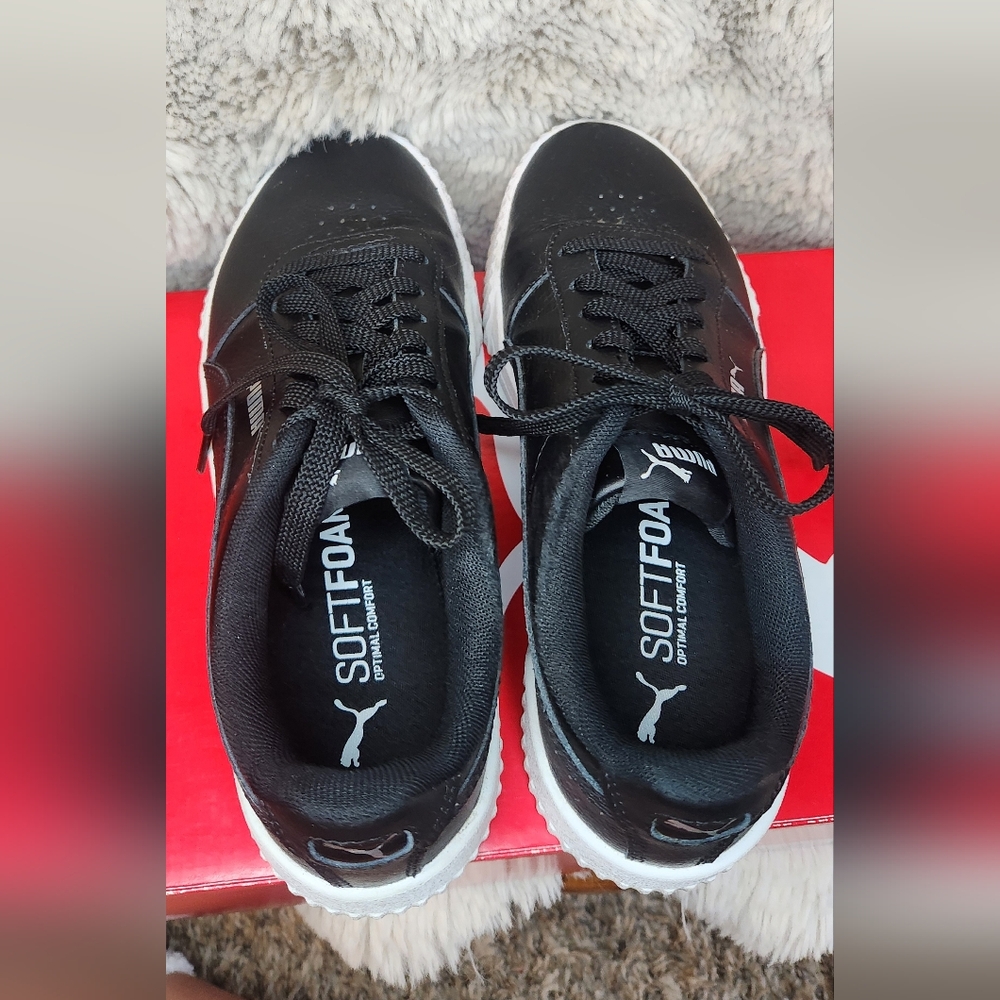 PUMA Carina Black Sneakers Size 7 Womens Ladies Shoes With Box - Picture 8 of 9